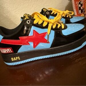 Bape Blue Red Sneakers Vibrant Design